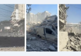 عملية رفع الانقاض مستمرة في مبنى الصحافيين المستهدف في حاصبيا