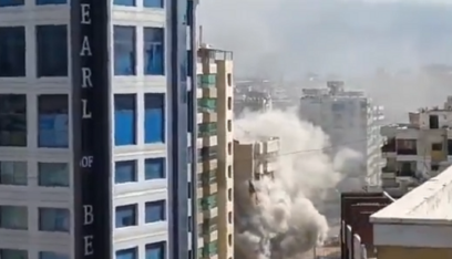بالفيديو: غارة إسرائيلية على مكتب العلاقات الاعلامية لحزب الله في ضاحية بيروت حي معوض وتدمير المبنى