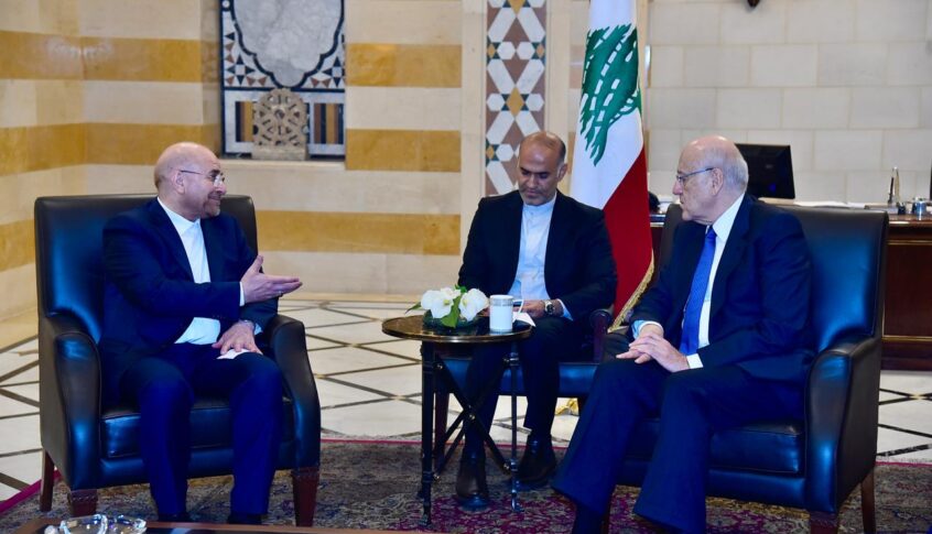 ميقاتي لقاليباف: أولوياتنا وقف إطلاق النار ووقف العدوان الاسرائيلي