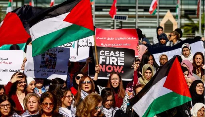 تظاهرات حاشدة في عدة مدن أميركية في يوم التضامن العالمي مع الشعب الفلسطيني