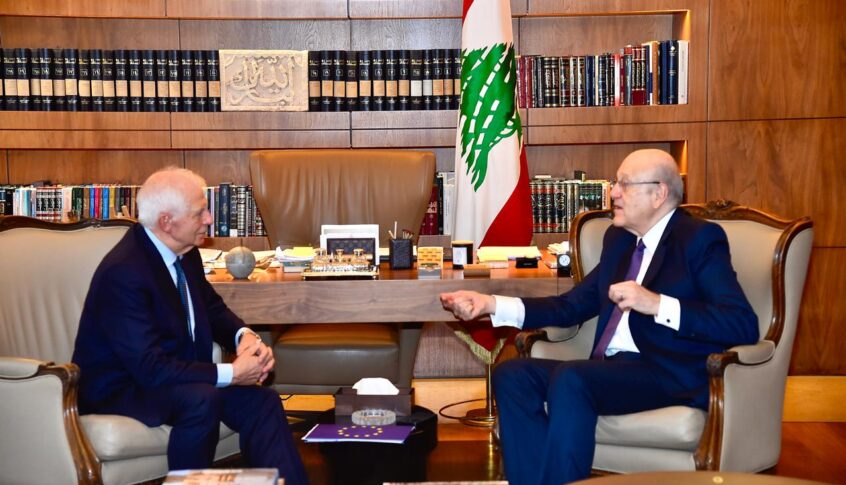 ميقاتي خلال لقائه بوريل: لبنان يعوّل على الدعم الاوروبي لمساعدته سياسيا واقتصاديا وتعزيز دور الجيش في المجالات كافة