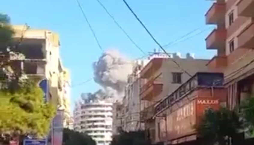 فيديو يوثّق اللحظات الأولى للغارة المعادية التي استهدفت منطقة حارة حريك