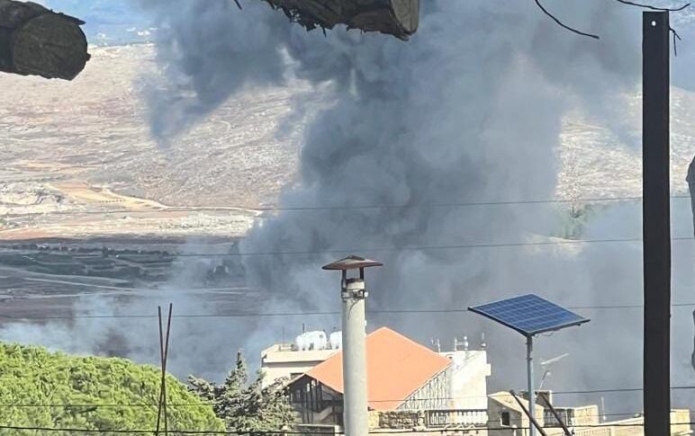 ‎غارة على بلدة دبين بقضاء مرجعيون