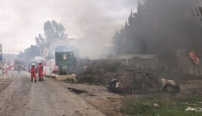 النيران اندلعت في مخازن حاجز الجيش في العامرية
