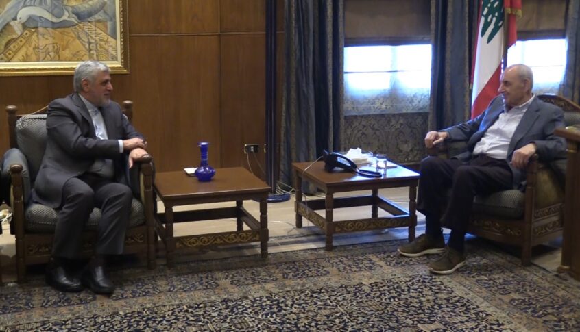 الرئيس بري عرض الاوضاع في لبنان والمنطقة خلال لقائه المندوب الخاص لوزير الخارجية الإيراني لشؤون الشرق الأوسط وغرب آسيا
