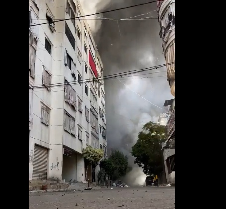 فيديو للحظة إستهداف العدوّ الإسرائيلي لمنطقة الشياح