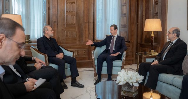 الأسد يستقبل لاريجاني: لدعم صمود الشعبين الفلسطيني واللبناني بشتى الوسائل