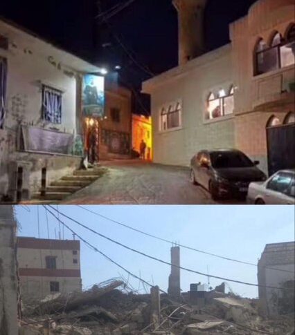 العدو يحول مسجد بلدة محرونة جنوب لبنان إلى ركام