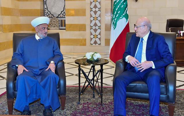 ميقاتي استقبل مفتي الجمهورية مؤيدا وداعما لمواقفه: المرحلة تتطلب تعاون الجميع