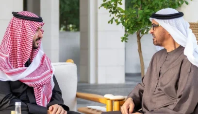 التطورات الإقليمية والدولية بين رئيس الإمارات ووزير الدفاع السعودي