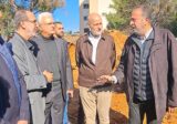 بالصور: القرم يتفقّد الأضرار نتيجة العدوان الإسرائيلي التي لحقت بسنترال “أوجيرو” في المريجة