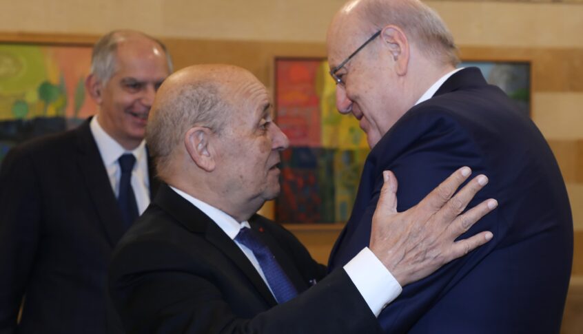 ميقاتي استقبل لودريان وماغرو وحبيبب