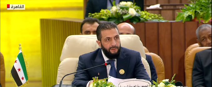 الشرع: مستعدون للمساهمة في كل الجهود لإغاثة أهل غزة