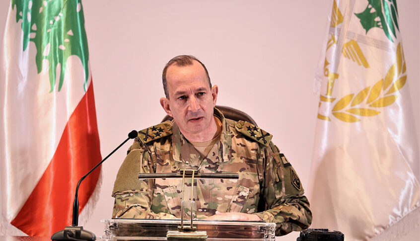 قائد الجيش التقى أركان القيادة: أعدكم أن يبقى الجيش على قدر التحديات وأن يعمل على بسط سلطة الدولة على الأراضي اللبنانية كافة