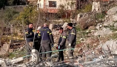 بالصور: انتشال أشلاء شهيد في كفرحمام