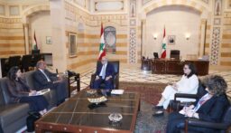 سلام يلتقي ريزا وعرضٌ لبرنامج الامم المتحدة لمساعدة المناطق المتضررة من جراء العدوان الاسرئيلي