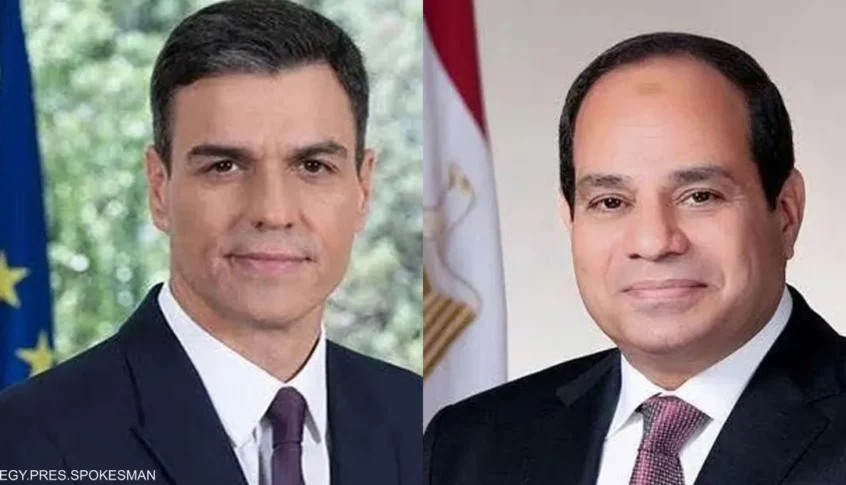السيسي وسانشيز يؤكدان ضرورة توسيع الاعتراف بالدولة الفلسطينية