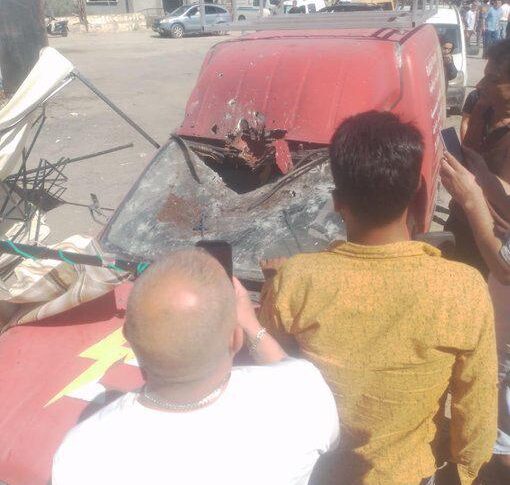صورة للسيارة المستهدفة من قبل العدو في ساحة بيت ليف