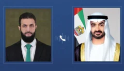 الرئيس الإماراتي يتلقّى اتصالاً هاتفياً من الشرع