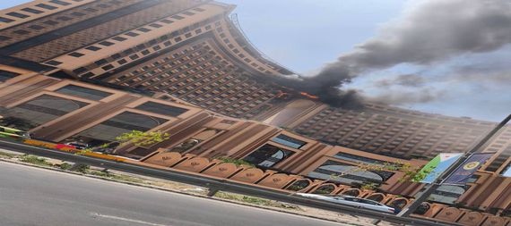 بعد الحريق الضخم بفندق “قلب العالم” في بغداد …الإدارة: لا اصابات والأضرار مادية