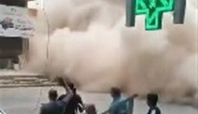 بالفيديو- انهيار مبنى في برج البراجنة!