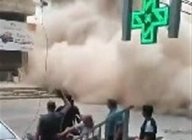 بالفيديو- انهيار مبنى في برج البراجنة!