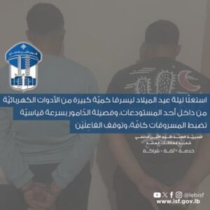 استغلّا ليلة عيد الميلاد ليسرقا كميّة كبيرة من الأدوات الكهربائيّة من داخل أحد المستودعات (صورة)