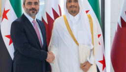 وزير خارجية قطر يستقبل الشيباني